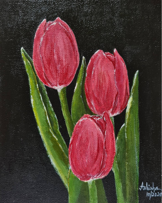 Tulipaner - Originalt Akrylmaleri