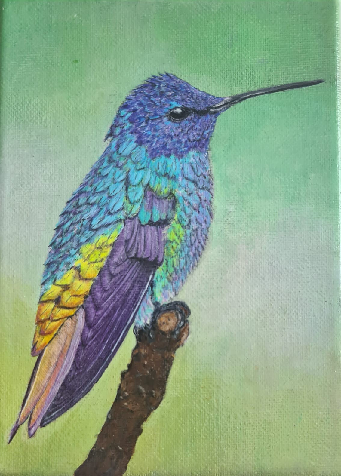 Ethereal Flutter – Original Akrylmaleri Kolibri