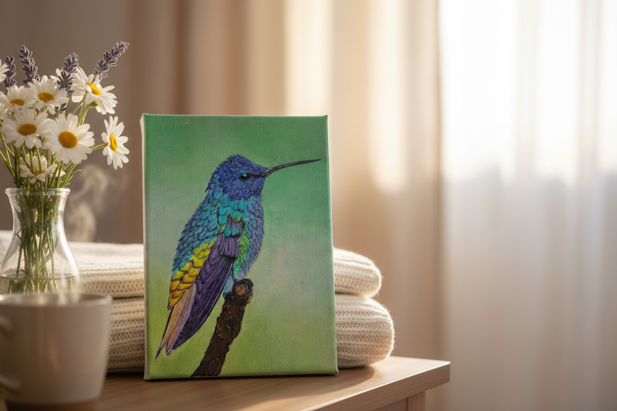 Hummingbird in bedroom
