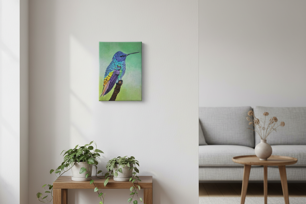 Hummingbird in living room