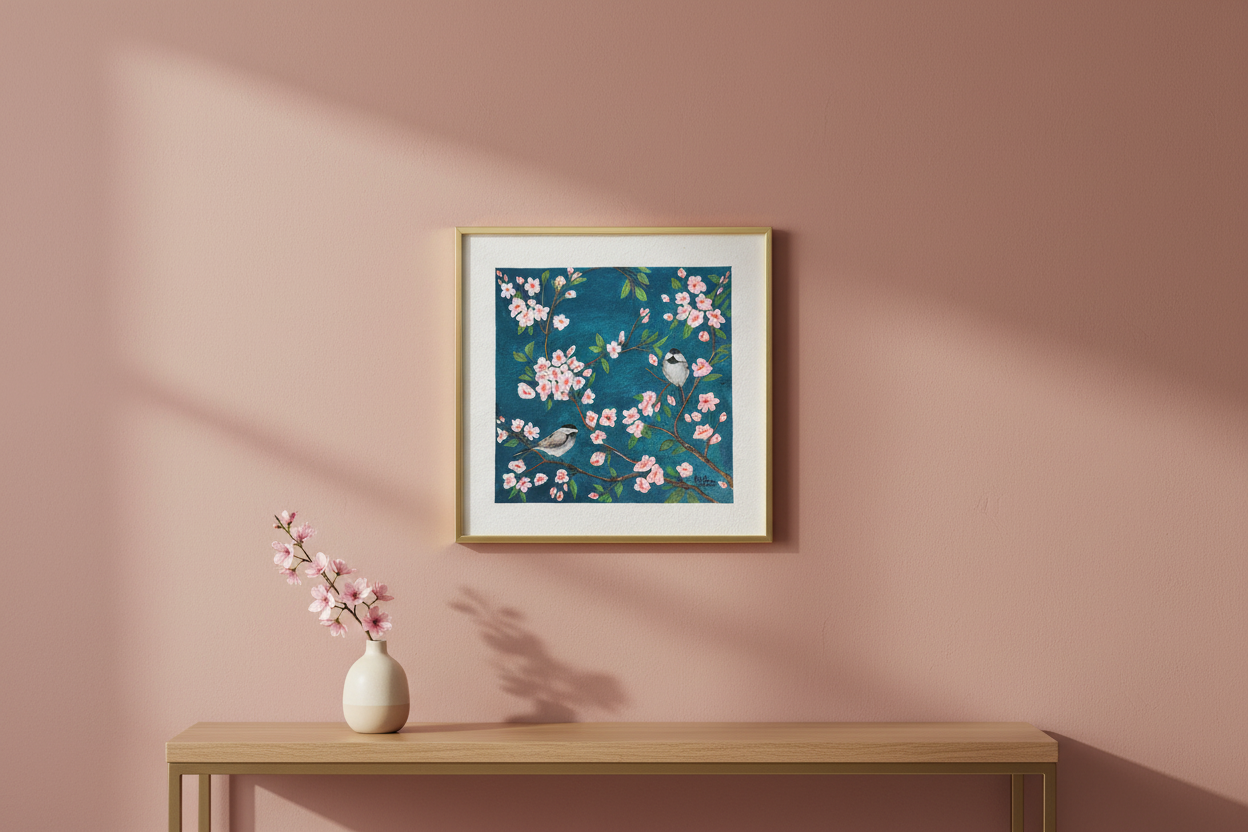 Løvmeis i Kirsebærblomst – Modern Close-up