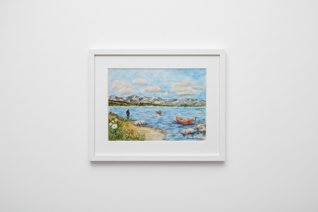 White frame close-up